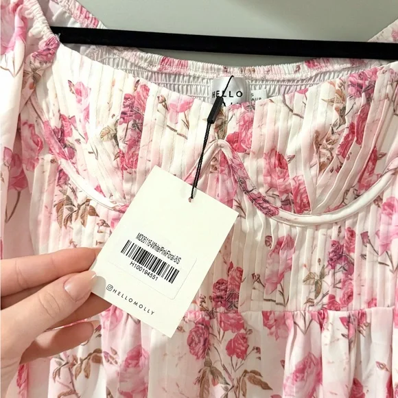 Hello Molly Pink Floral Midi Dress - Picture 5 of 6